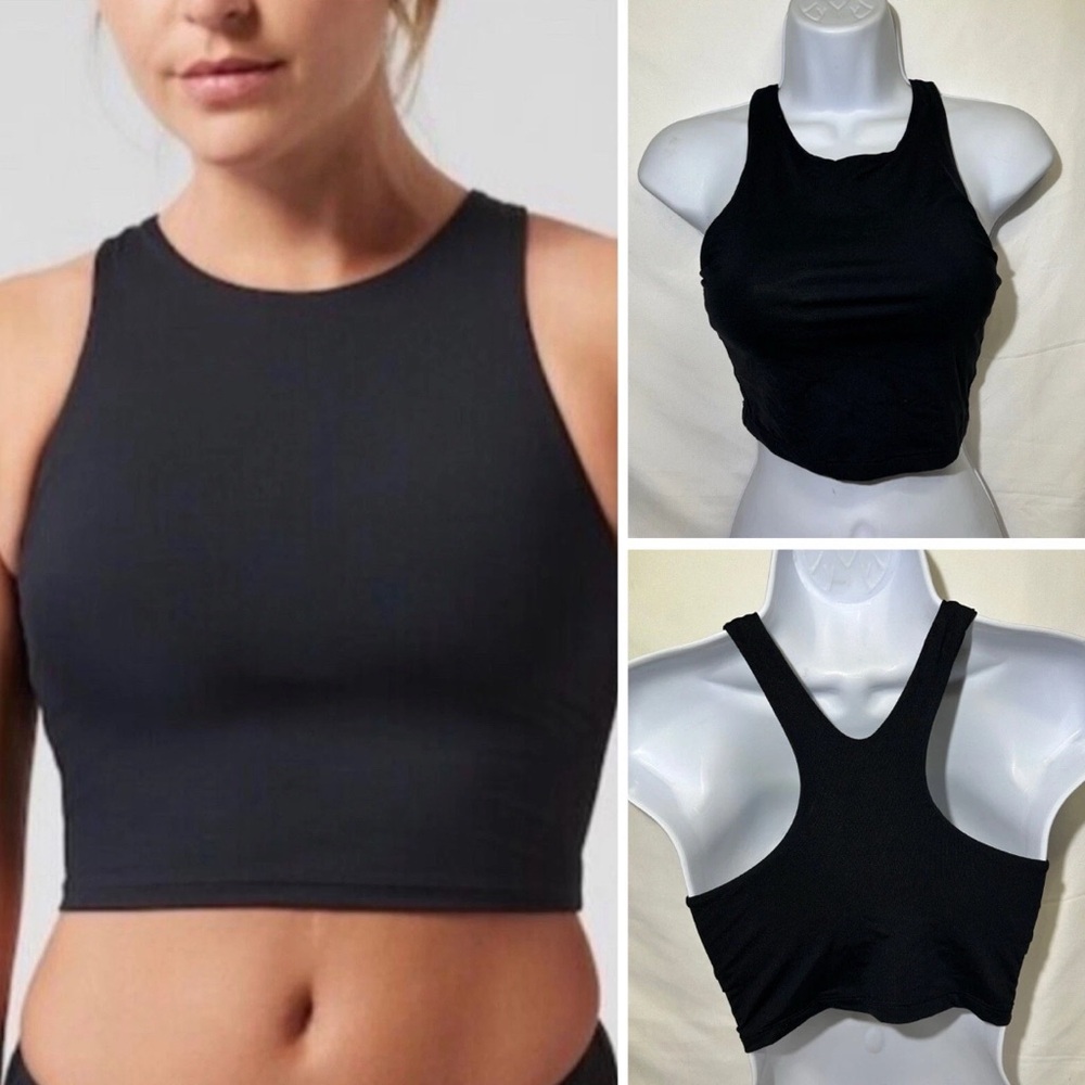 ATHLETA Women’s Conscious Activewear Crop Top Light Impact Black Size XS